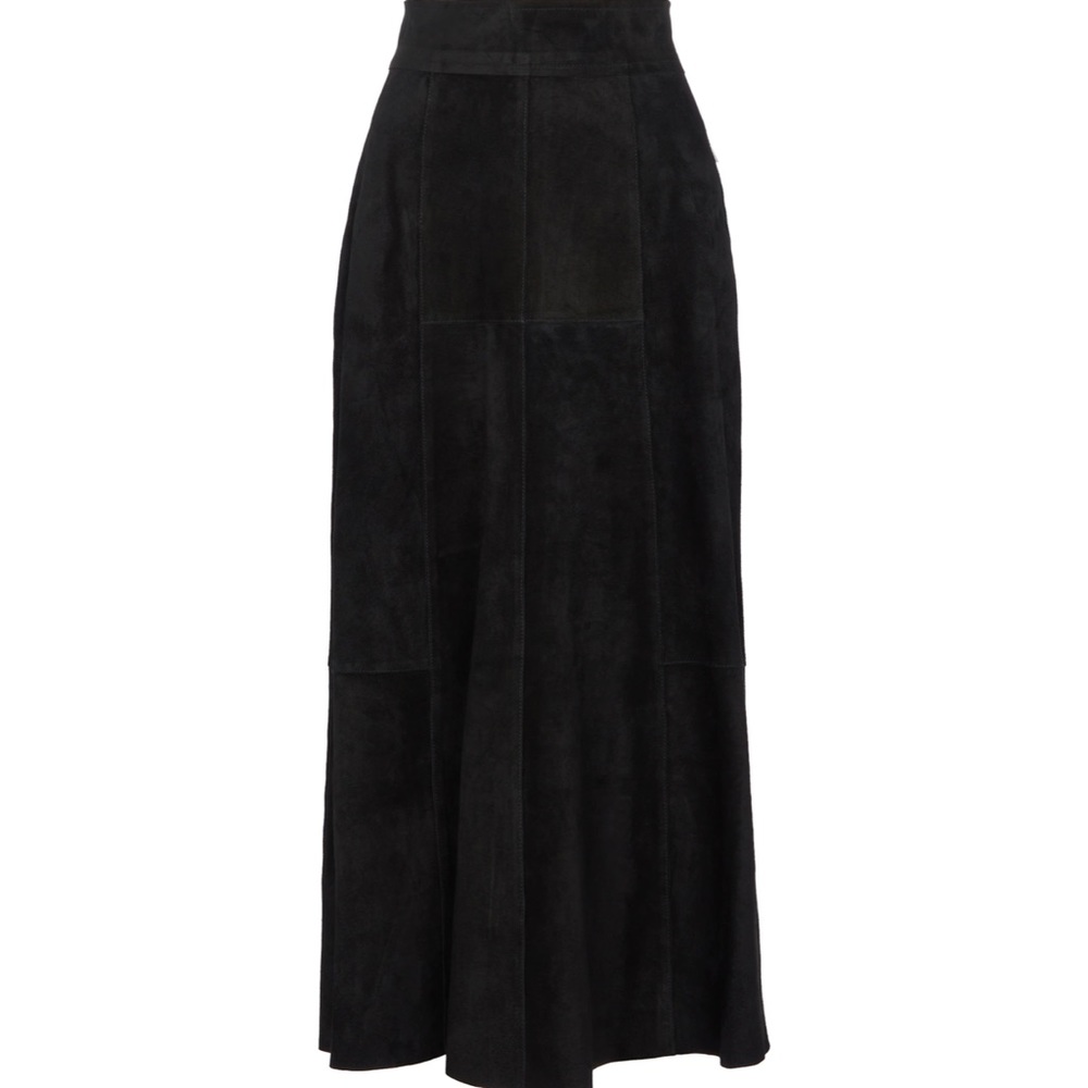 Vintage Suede Leather Maxi Skirt